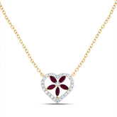 1/6CTW-DIA ANA M 1/4CTW-MQ-RU NAT GEM NECKLACE (18 INCH)